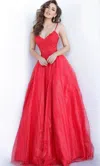 Jovani 67051 Long Formal A Line Glitter Prom Dress In Red