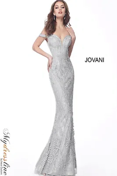 Pre-owned Jovani 68130 Evening Dress Lowest Price Guarantee Authentic In Grey