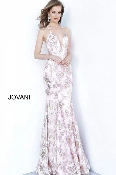 Jovani 68708 Blush Prom Formal Long Dress In Multi
