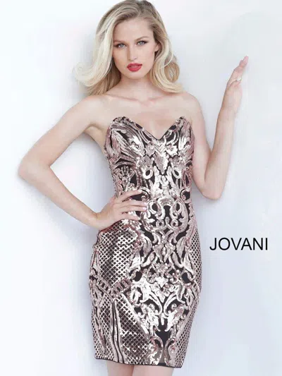 Jovani 8005 Short Cocktail Prom Dress In Neutral