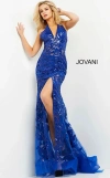 Jovani 8110 Formal Long Slit Sequin Prom Dress In Blue