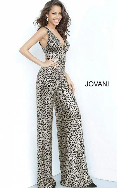 Jovani 8112 Long Formal Sleeveless Jumpsuit In Gray