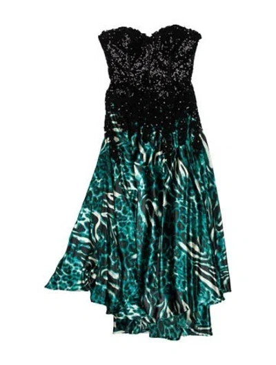 Pre-owned Jovani Animal Print Long Dress In Blue
