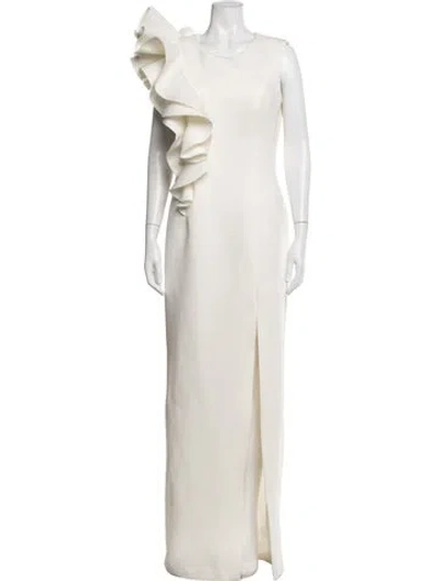 Pre-owned Jovani Asymmetrical Long Dress In Neutrals