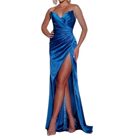 Jovani Averi Long Formal Prom Dress Gown In Blue