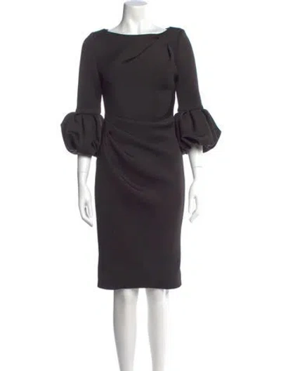 Pre-owned Jovani Bateau Neckline Knee-length Dress In Black