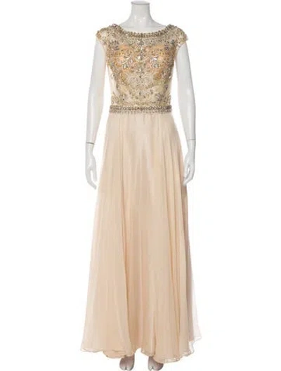 Pre-owned Jovani Bateau Neckline Long Dress