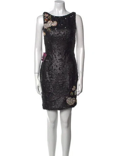 Pre-owned Jovani Bateau Neckline Mini Dress W/ Tags In Black