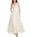 Jovani Burnout Organza Gown In Pink