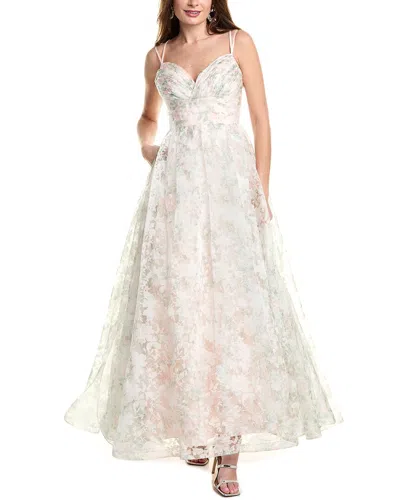 Jovani Burnout Organza Gown In Pink