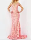 Jovani Cassidy Gown In Iridescent Coral