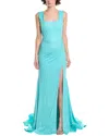 Jovani Corset Bodice Gown In Blue