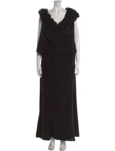 Pre-owned Jovani Cowl Neck Long Dress In Black