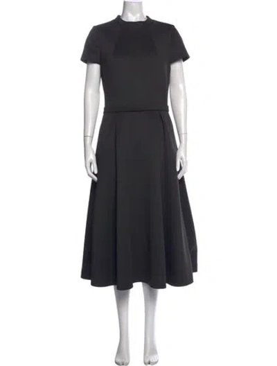 Pre-owned Jovani Crew Neck Midi Length Dress In Gray