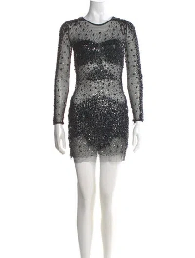 Pre-owned Jovani Crew Neck Mini Dress In Multi