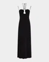 JOVANI CUTOUT SWEETHEART HALTER MAXI DRESS