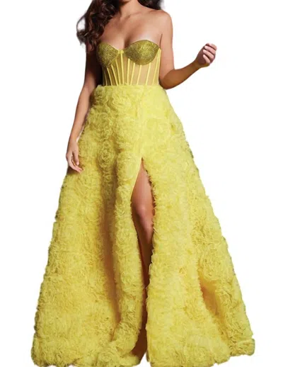 Jovani Embellished Bodice Prom Dress In Yellow