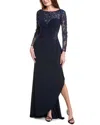 Jovani Embellished Gown In Blue