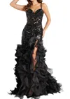 Jovani Romantic Sweetheart Maxi Dress In Black In Black
