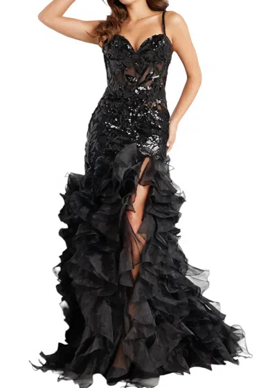 Jovani Embellished Mermaid Dress In Black