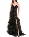 Jovani Romantic Sweetheart Maxi Dress In Black In Black