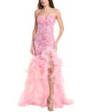 Jovani Embellished Mermaid Gown In Pink