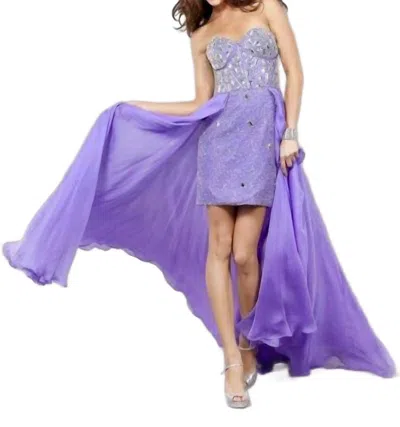 Jovani Embellished Short Trail Prom Dress In Lavender In Purple