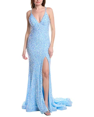 Jovani Emeblished Gown In Blue