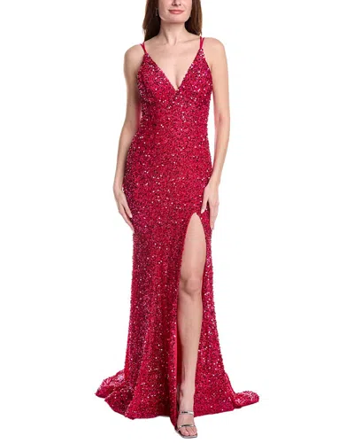 Jovani Emeblished Gown In Red