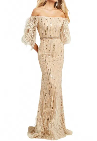 Jovani Evening Dress In Champagne In White