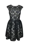 JOVANI FLORAL LACE DRESS IN BLACK