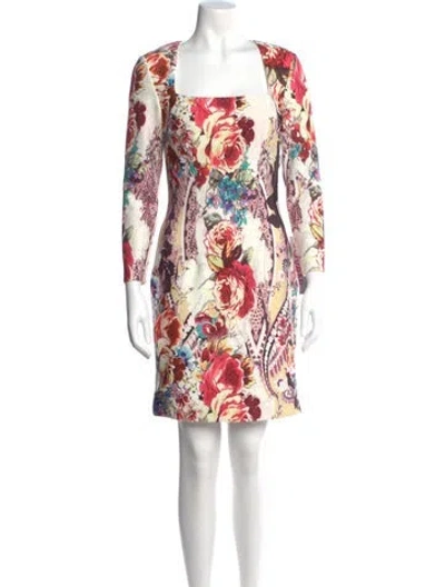 Pre-owned Jovani Floral Print Mini Dress W/ Tags In Neutral