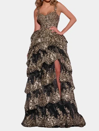 Jovani Francesca Gown In Black/gold