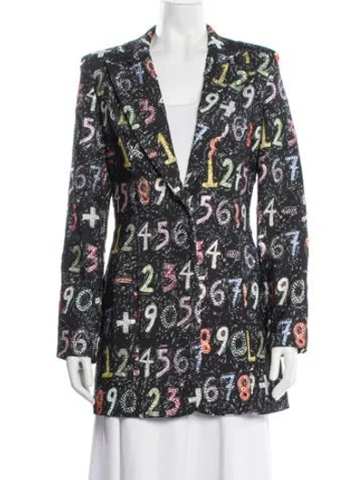 Pre-owned Jovani Graphic Print Blazer In Multicolor