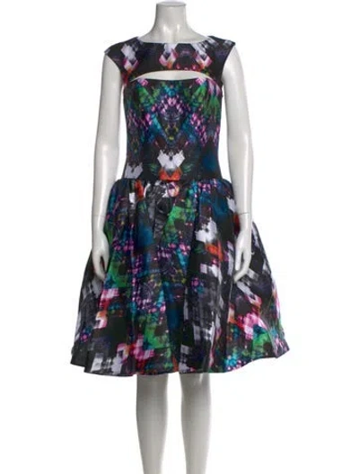 Pre-owned Jovani Graphic Print Mini Dress In Multicolor