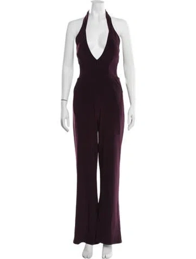 Pre-owned Jovani Halterneck Jumpsuit In Purple