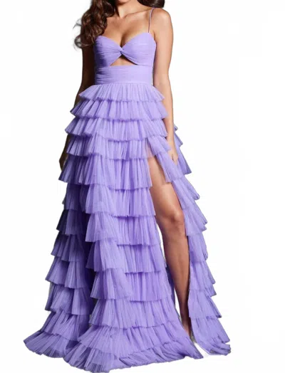 Jovani High Waist A Line Skirt Gown In Lilac In Purple