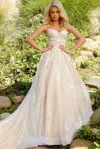 Jovani Jb24145 Bridal Gown Lace Applique Long Wedding Dress In Multi