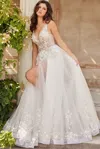 Jovani Jb25737 Long Bridal Gown Sequin Wedding Dress In White