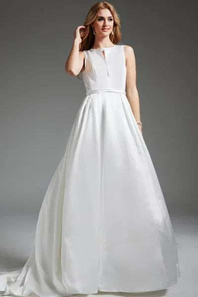 Jovani Jb42319 Long Bridal Gown Keyhole Neck A Line Wedding Dress In White