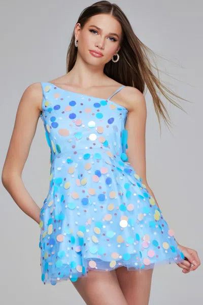 Jovani K38147 Homecoming Short Print Sequin Girls Dresses In Multi