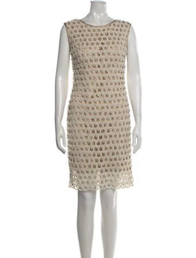 Pre-owned Jovani Lace Pattern Knee-length Dress W/ Tags In Neutral