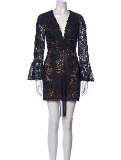 Pre-owned Jovani Lace Pattern Mini Dress In Multi