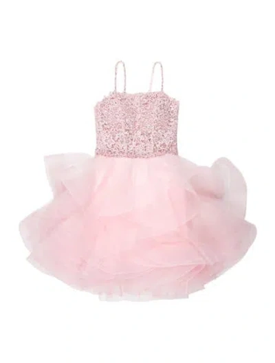 Pre-owned Jovani Lace Pattern Mini Dress In Pink