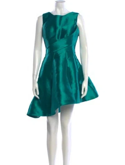 Pre-owned Jovani Linen Mini Dress In Green
