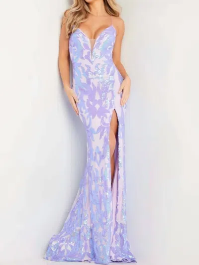 Jovani Long Formal Gown In Purple/lilac