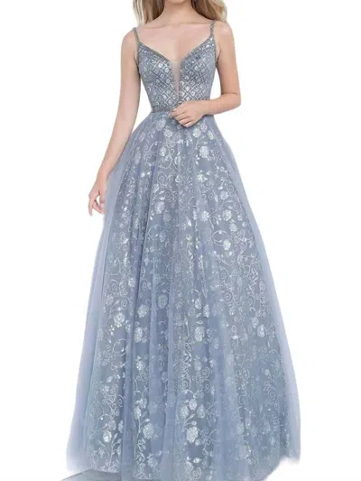 Jovani Long Sweetheart Prom Gown In Charcoal In Pink