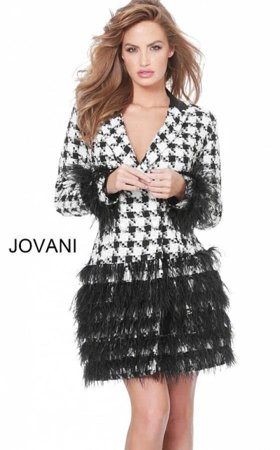Jovani M1043 Short Blazer Dress In Black