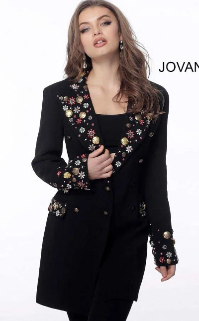 Jovani M62121 Black Multi Embellished Jacket