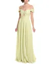Jovani Metallic Off-the-shoulder Gown In Yellow